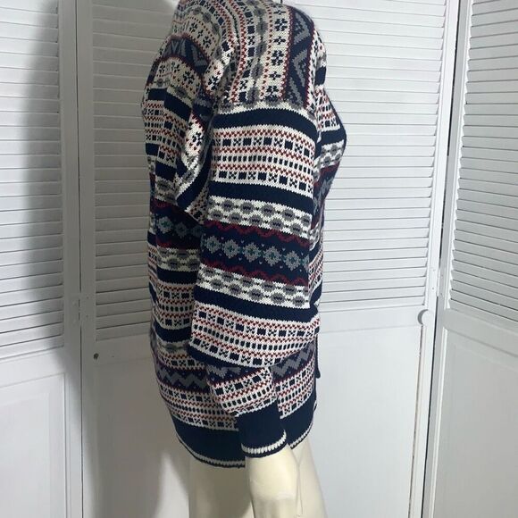 Vintage Expressions Worldwide Button Down Cardigan Knit Sweater Size Large - Picture 6 of 11